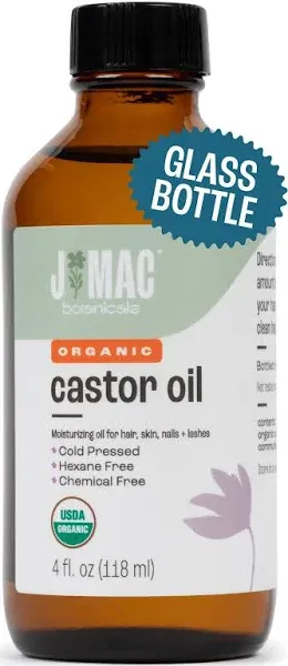 Premium Organic Castor Oil - 100% Pure and Hexane-Free Cold-Pressed Beauty 4 Oz