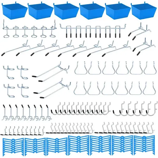 Pegboard Accessories Organizer Kit Pegboard Bins Set For Tools Hooks 148PCS