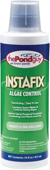 The Pond Guy InstaFix Algae Control, Outdoor Water Garden, Fountain & Birdbath Algae Solution, EPA Registered Liquid Algaecide, Control Green Water & String Algae, Bird, Fish & Pet Safe, 32 Ounces