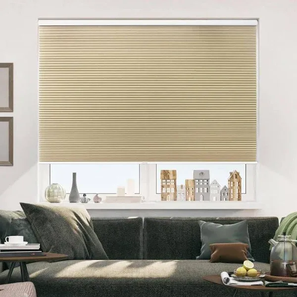  Cellular Shades Cordless Blackout (W)35&#034; x (H)64&#034; Grey-white (Blackout)