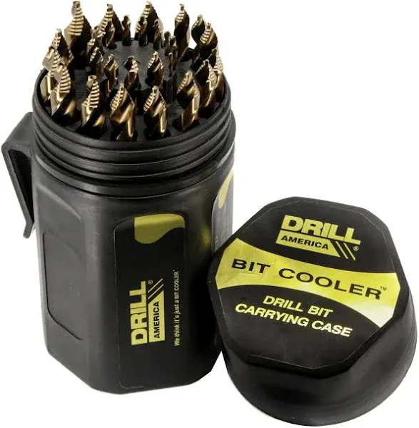 Drill America 29-Piece Cobalt Stepped Point Drill Bit Set in Round Case