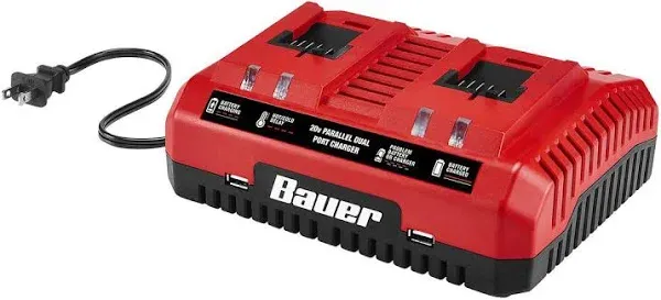 Bauer 20V Dual-Port Lithium Ion Battery Charger