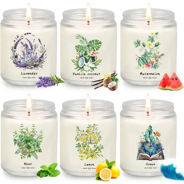 Yinuo 6 Pack Scented Aromatherapy Candle Gift Set