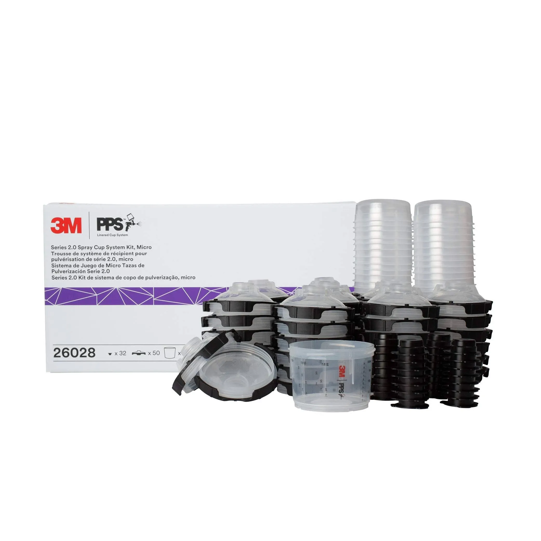 3M PPS 2.0 Starter Kit Micro Size Hard Cup plus 10 Lids and Liners 3oz