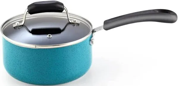  Nonstick Saucepan with Glass Lid 2.5 qt, Non-Stick 2.5-Qt Sauce Pan Turquoise