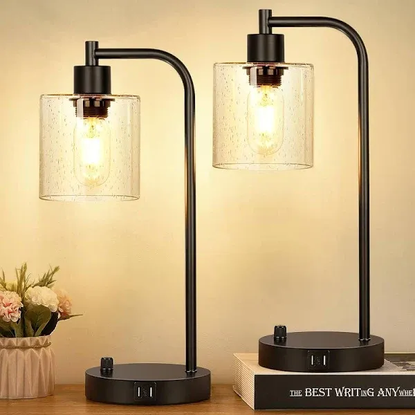 Lynnoland Industrial Table Lamps (Set of 2)