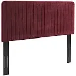 Modway Milenna Channel Tufted Performance Velvet Twin Headboard Maroon