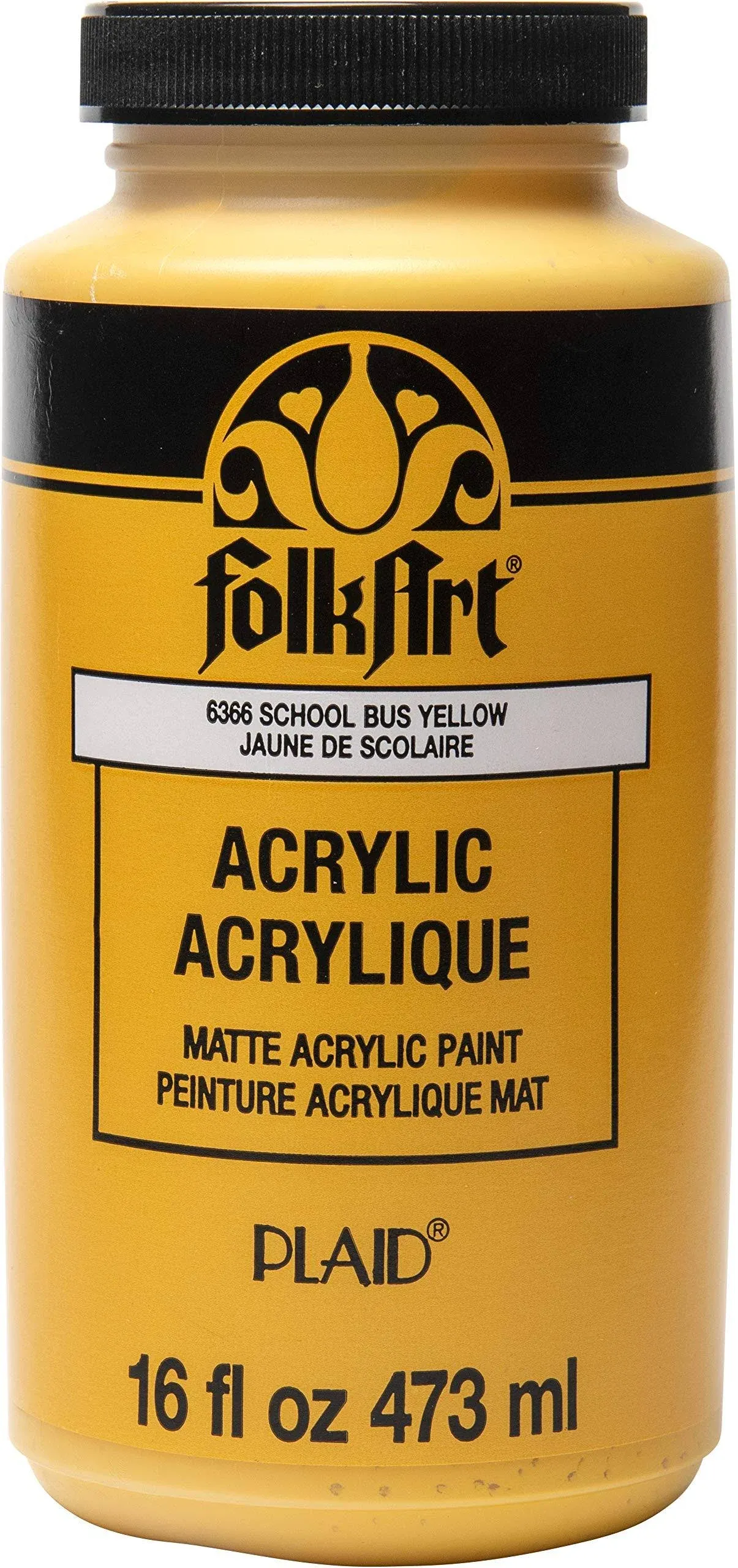 FolkArt Acrylic Colors - School Bus Yellow, 16 oz. - 6366