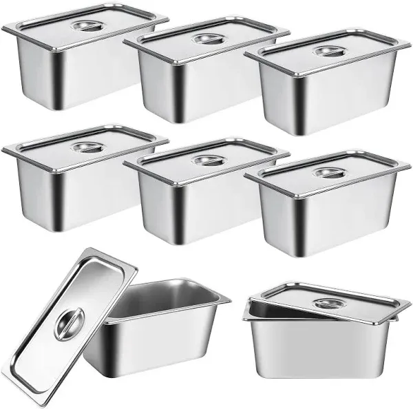 VAIPI 8 Pack Stainless Steel Hotel Pans