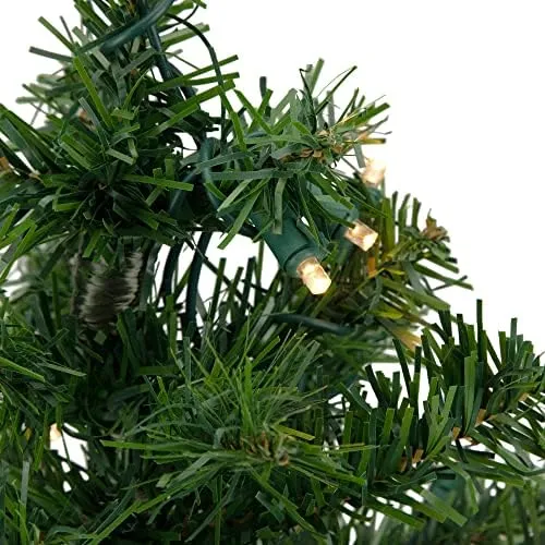 Northlight 9.5" x 18" Pre-Lit Mixed Green Pine Artificial Christmas Tree