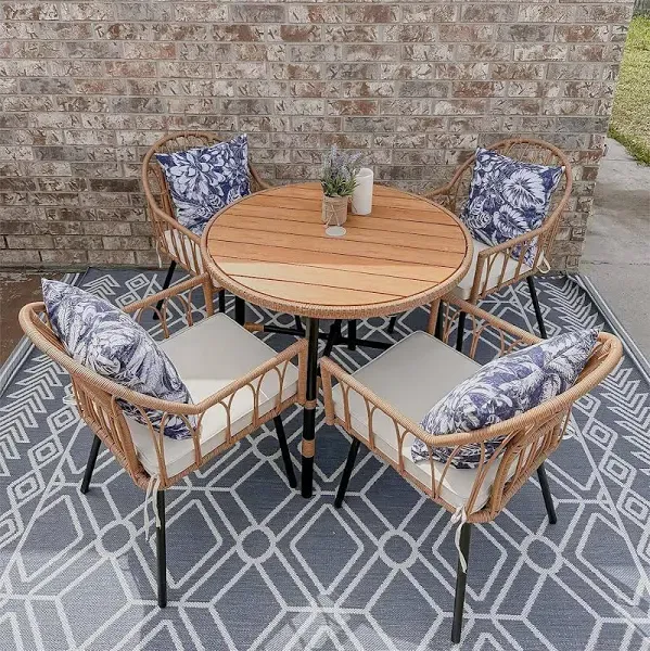 YITAHOME 5 Pieces Outdoor Patio Dining Table Chair Set