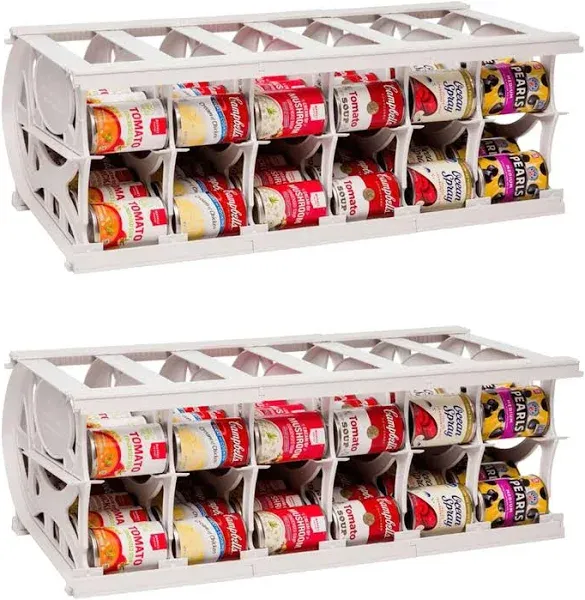 Shelf Reliance Cansolidator 60 Cans, Stackable Adjustable Can Pantry Organizer, 