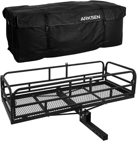 ARKSEN 60&#034; x 24&#034; x 14&#034; Folding Cargo Rack Carrier with Waterproof Cargo Bag 5...