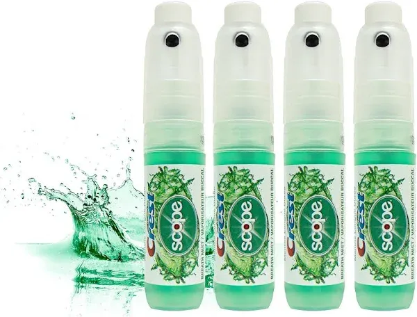 Crest Scope 4-Pack Mint Breath Mist Sprays