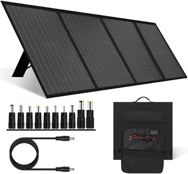 Panana 200W Foldable Solar Panel Waterproof 18V Portable Solar Cell Solar Charger with USB/Type-C/DC Port for Outdoor Power Station RV Camping Off Grid Backyard Use