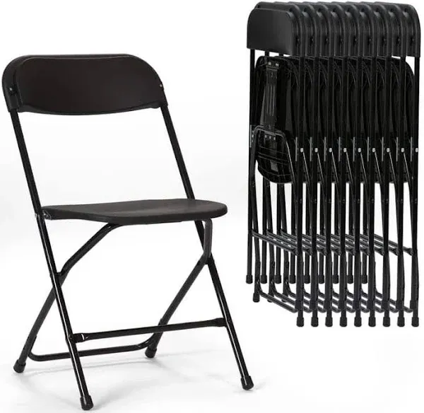 Black Plastic Folding Chair Set of 10