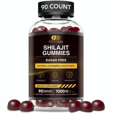 Effective Nutra Shilajit Gummies 1000mg Sugar Free Shilajit Supplement for Energy