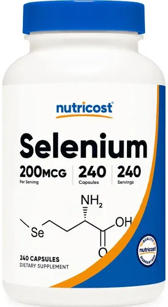 Nutricost Selenium 200mcg, 240 Veggie Capsules, Non-GMO, Gluten Free L