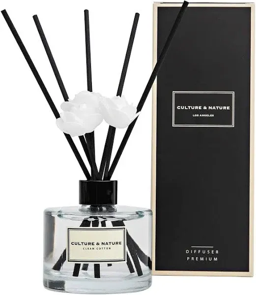 CULTURE &amp; NATURE Reed Diffuser - Clean Cotton Scented - Open Box 85% Full