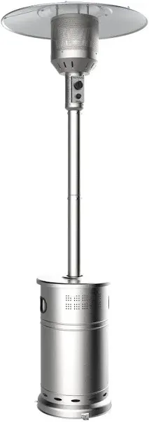 Nexgrill Sundara 92&#034; H Stainless Steel Patio Heater, 48,000 BTUS, 2 Wheels, E...