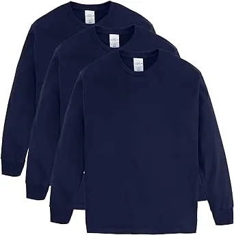 Hanes Boys ComfortSoft Long Sleeve 3-Pack T-Shirt, Sizes 4-18