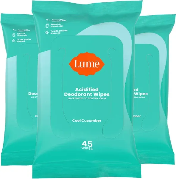 Lume Acidified Deodorant Wipes