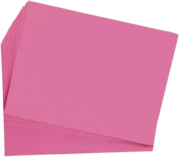 Heavyweight Pink Construction Paper 9 x 12 Sheets by Colorations