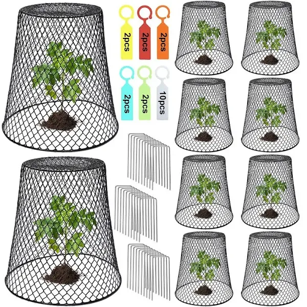 Dukelai 10 Pcs Chicken Wire Cloche Plant Covers Garden Netting Metal Heavy Duty Plant Protectors from Animals for Keeping Bunnies Chicken Squirrels