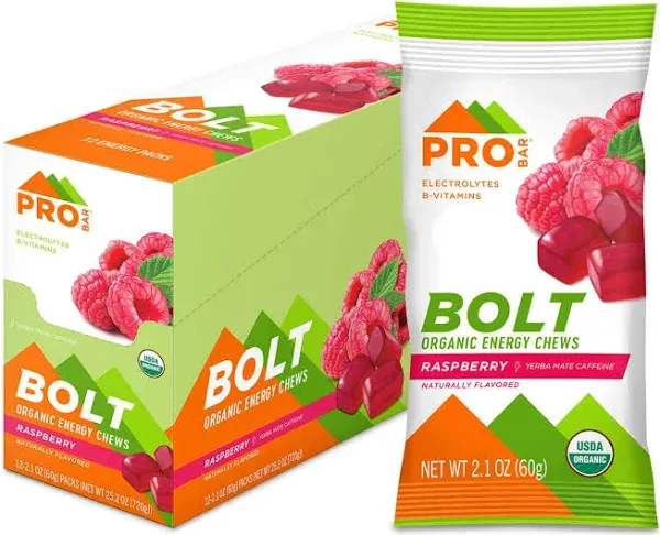 Probar Bolt Organic Energy Chews, Raspberry, 2.1 oz