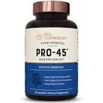 Live Conscious PRO45: Probiotic Formula, 45 Billion CFU, 11 Comprehensive strains. Dairy Free. Delayed Release Veggie caps. Promotes Immune and Digestive Health. 60 Capsules (2-Pack)