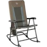  Foldable Padded Rocking Chair for Outdoor, High Back and Heavy Brown-1 Pack