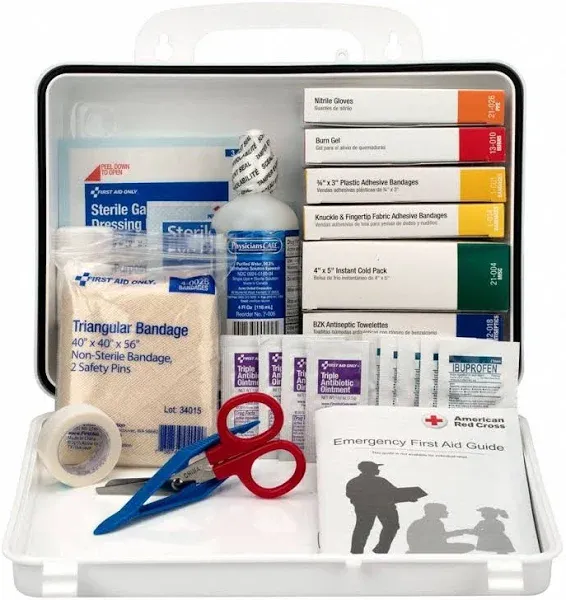 FIRST AID ONLY 220-O First Aid Kit w/House,85pcs,<wbr/>3x7&#034;,WHT 40JH42