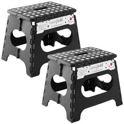 Casafield 11" Folding Step Stool with Handle (Set of 2)