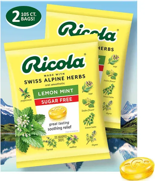 Ricola Cough Drops Sugar Free Lemon Mint