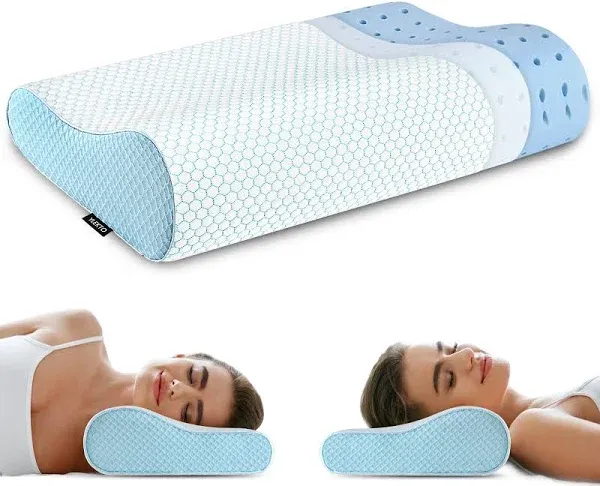 Memory Foam Pillows Neck Pillow for Sleeping, Ergonomic Cervical Pillow Bed Pillow for Side Back Stomach Sleeper, Orthopedic Contour Pillow for Neck and Shoulder Pain Relief