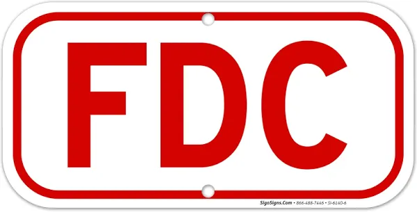 FDC Sign - FDC Arrow Down Sign (Aluminium Reflective, White 10x12)