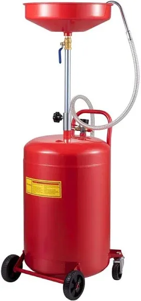 20 Gallon Upright Portable Oil Drain Tank with Oil Pan Funnel Adjustable Funnel