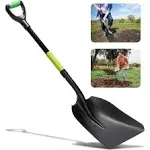 IDZO Metal Snow Shovel for Snow Removal Heavy Duty, Ideal Height 44 1/2 Inches Snow Scoop Shovel with Strong Aluminum Wide Blade, Durable & Convenient Fiberglass D Handle with Ergonomic EPE Foam Grip