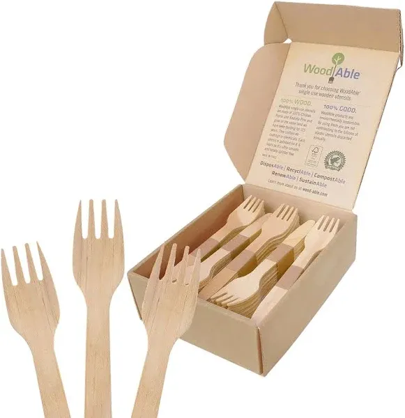 Woodable Disposable Wooden Forks