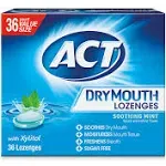 Act Dry Mouth Lozenges Soothing Mint 36 Count