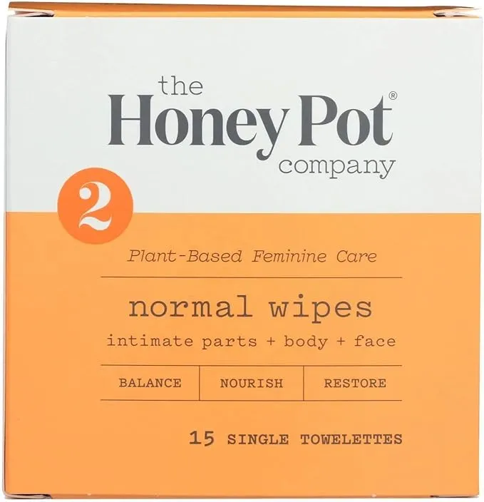 The Honey Pot Normal Intimate Travel Daily Wipes 15 count Pack