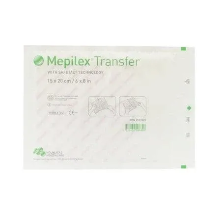 Molnlycke Mepilex Transfer  Soft Silicone Exudate Transfer Dressing 5pcs 294899