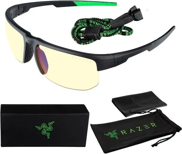 Gunnar optiks GUNNAR - Gaming Glasses - Blocks 65% Blue Light - Torpedo-X Razer, Onyx, Amber Tint