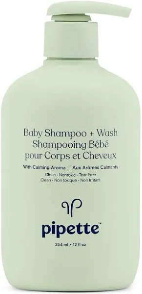 Pipette Travel Size Fragrance Free Baby Shampoo + Wash