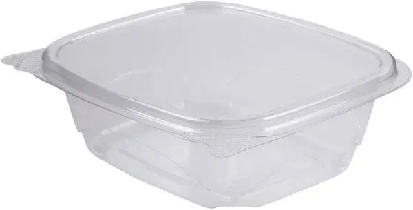 Karat PET Hinged Deli Containers with Lids - Perfect for Pasta Salads, Fruit, Deli Sides, and Home Meal Prep - Clear Plastic Food Containers, Take Out Containers (16oz)