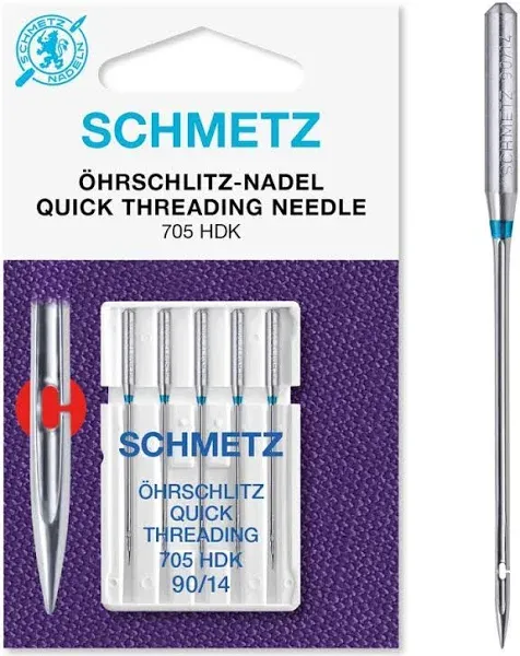 Schmetz Quick Self Threading Machine Needles-Size 90/14 5/Pkg 1791