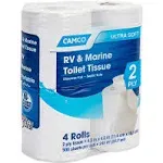 Camco Toilet Tissue, RV & Marine, Ultra Soft, 2 Ply - 4 rolls