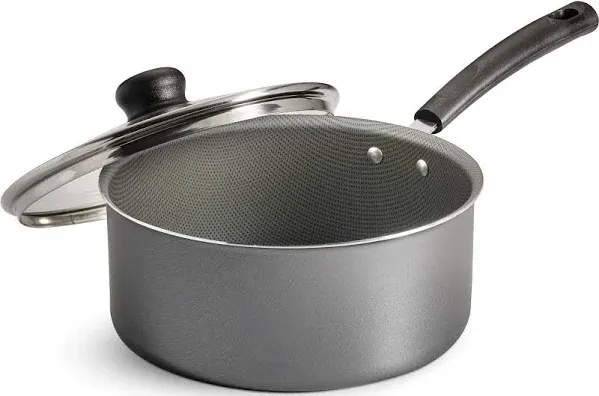 new PrimaWare 3 Quart Non-Stick Steel Gray Covered Sauce Pan