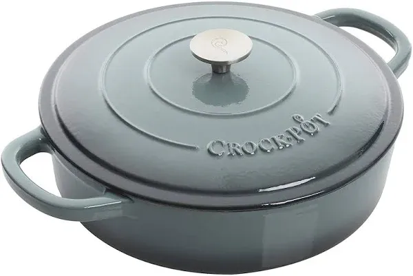 Crock-Pot Crock Pot Artisan Enameled Cast Iron Braiser W/Lid, 5 Quart Slate Gray