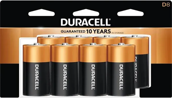 D Duracell Coppertop Alkaline Batteries